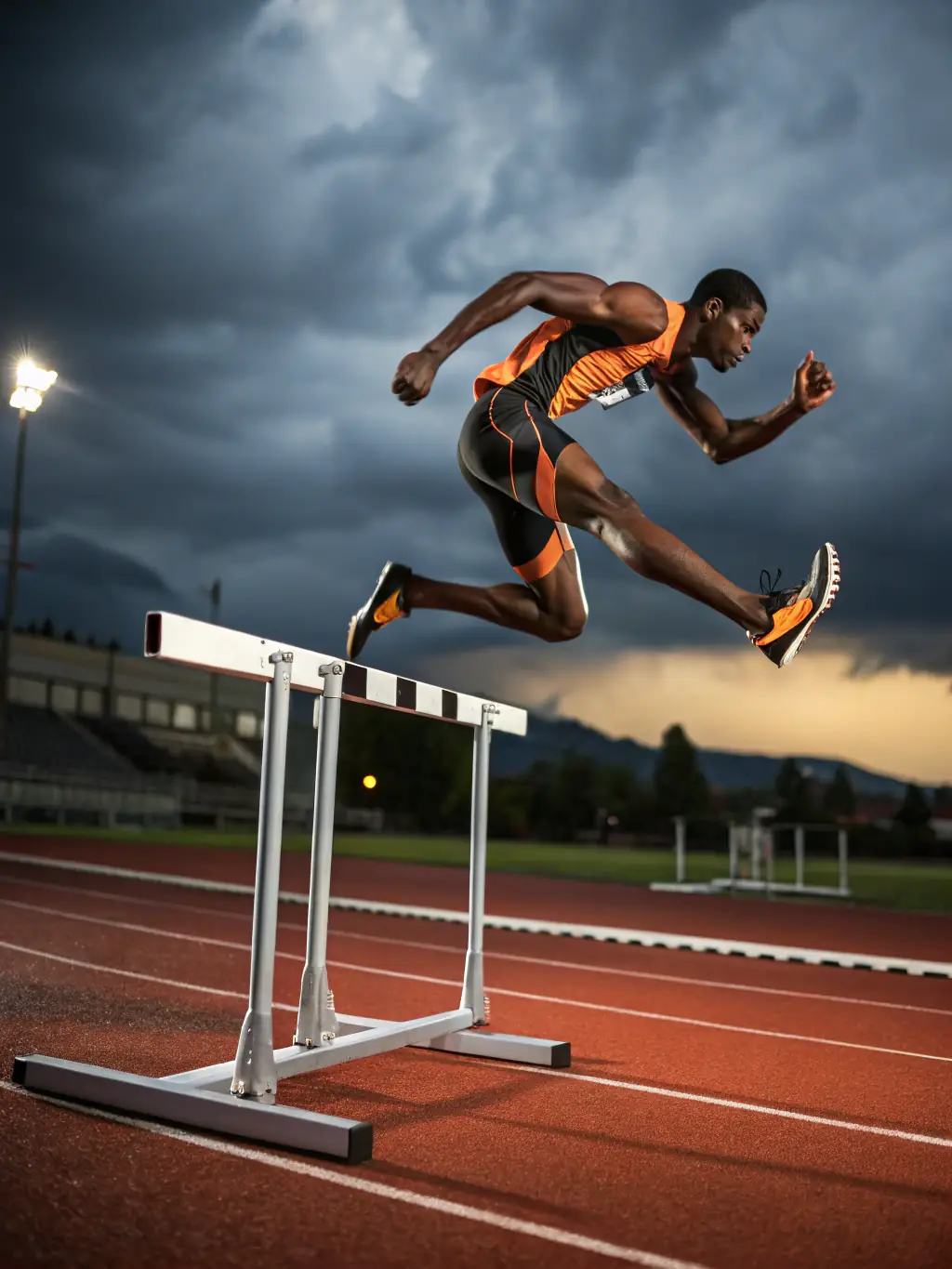 An image of an athlete overcoming an obstacle during a training session, symbolizing perseverance and determination at EPIS CENTRE ATHLETISME.
